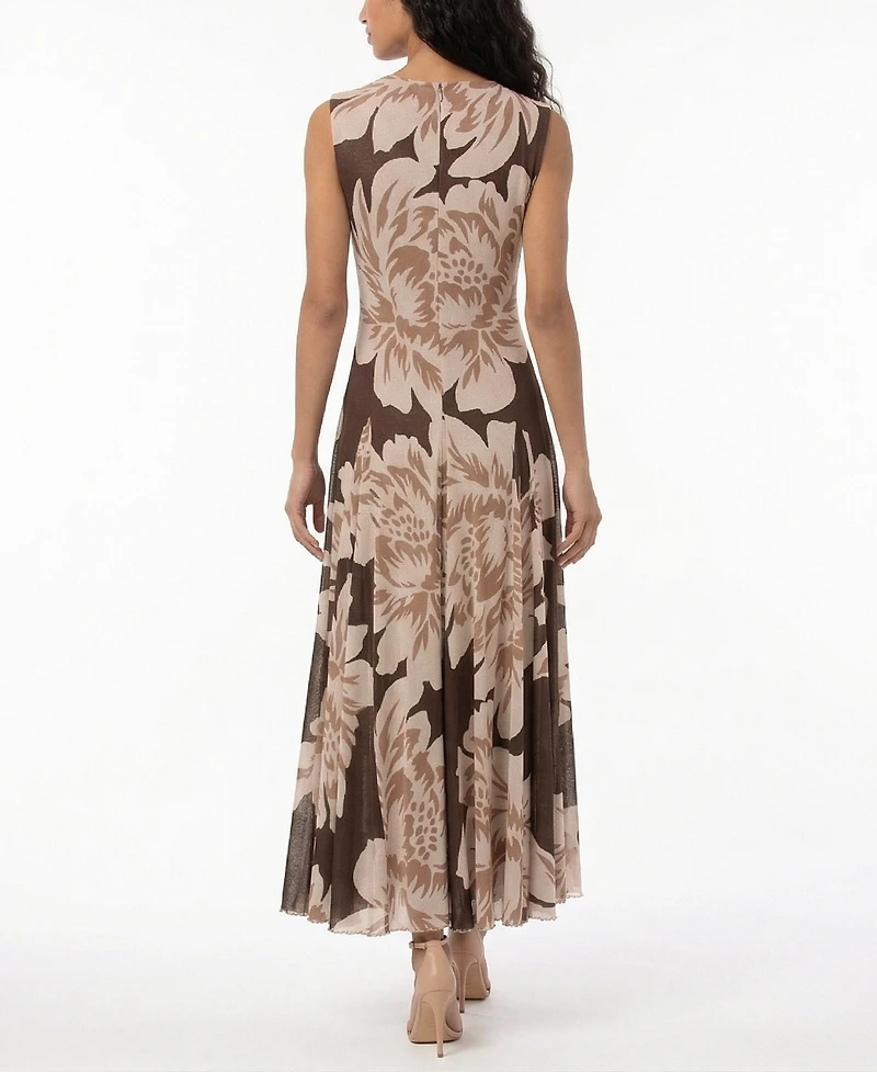Taylor Women's V-Neck Floral Strech Knit Dress