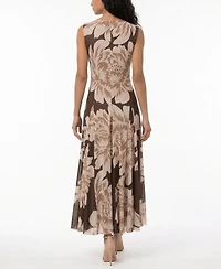 Taylor Women's V-Neck Floral Strech Knit Dress