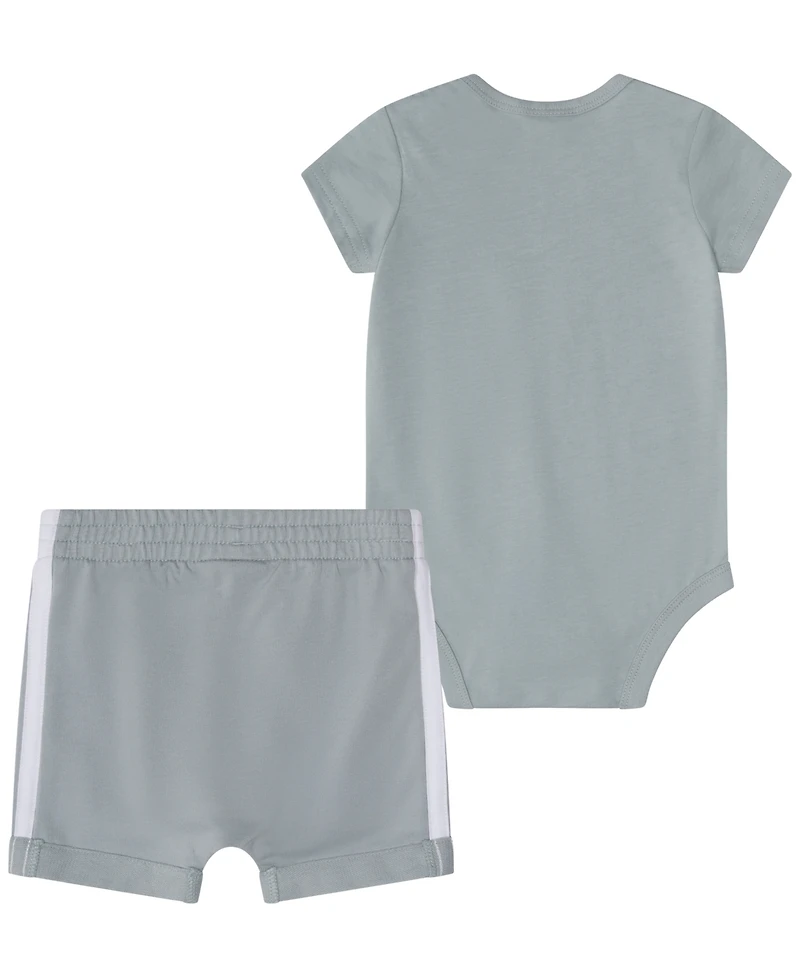 adidas Baby Boys' Short-Sleeve Bodysuit and Shorts, 2-Piece Set