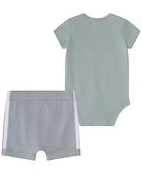 adidas Baby Boys' Short-Sleeve Bodysuit and Shorts, 2-Piece Set