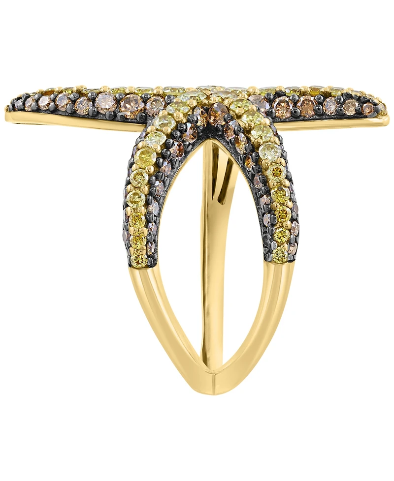 Effy Collection Espresso Diamond (1-1/6 ct. t.w.) & Yellow Diamond (5/8 ct. t.w.) Ring in 14k Yellow Gold