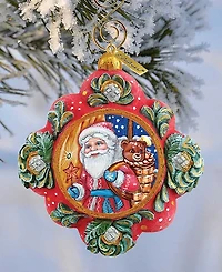 G.DeBrekht Hand Painted Scenic Ornament Gift Giver Santa