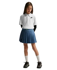 Nike Big Boys' and Girls' Sportswear Club Knit Short-Sleeve Polo Buttoned-Up T-Shirt