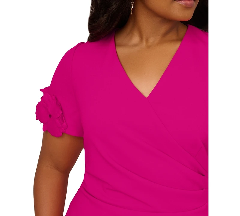Adrianna Papell Plus Size Floral Applique Sheath Dress