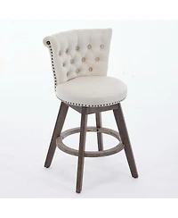 sumyeg 26 Inch Counter Height Swivel Bar Stools with Tufted Back and Upholstered Seat Set of 2