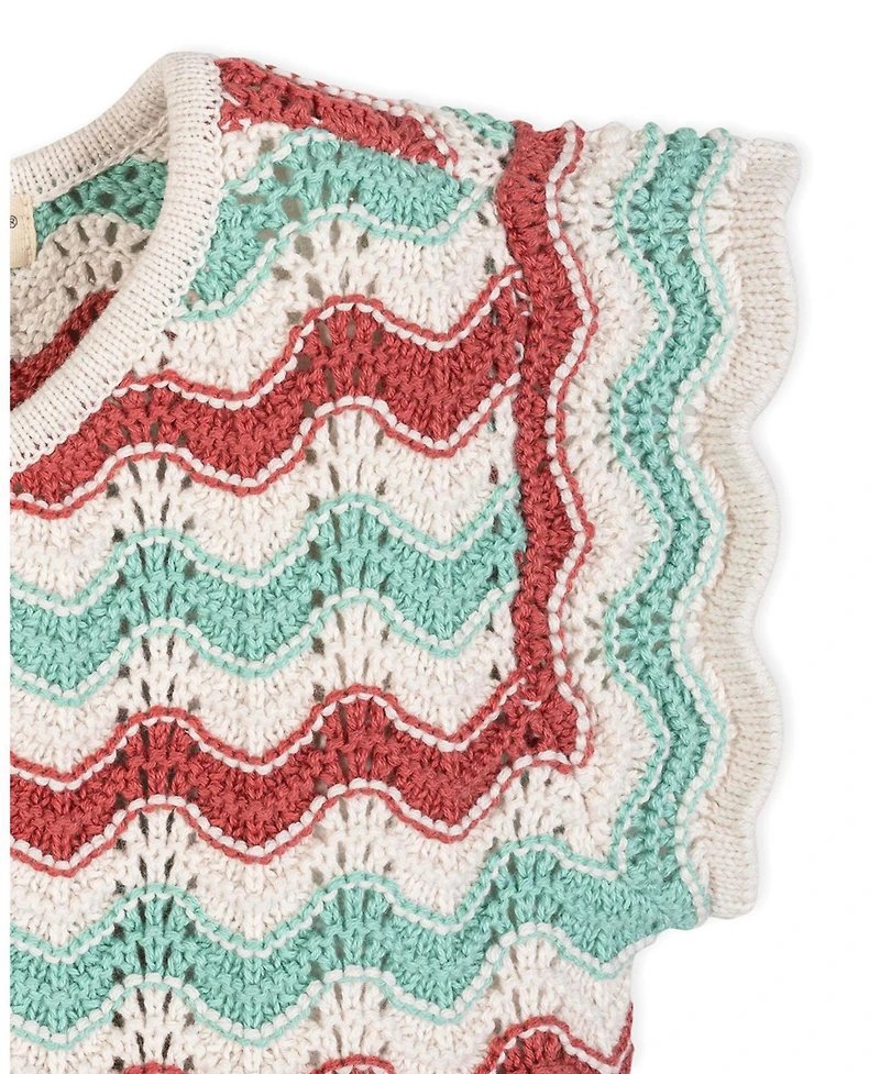 Hope & Henry Girls and Organic Flutter Sleeve Sweater Top