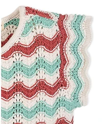 Hope & Henry Girls and Organic Flutter Sleeve Sweater Top