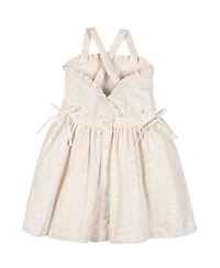 Hope & Henry Toddler Girls and Organic Ruffle Edge Eyelet Apron Dress