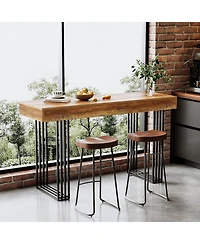 Tribesigns 63" Long Bar Table, 39.37" High Top Pub Table with Metal Frame, Industrial Counter Height Table