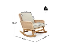 sumyeg Modern Wicker Rocking Chair with Cushions for Indoor and Outdoor (Set of 2)