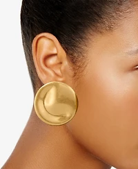 Donna Karan Worn 24k Gold Plated Oversized Wave Stud Earrings