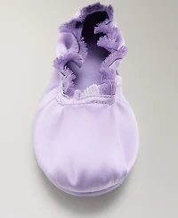 Mango Women's Elastic Satin Ballet Flats