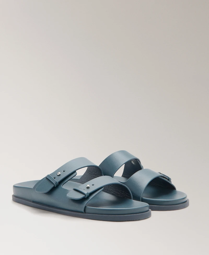 Mango Women's Double-Buckle Leather Sandals