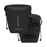 Aoligeijs Bike Panniers 2 Pack, 18L Waterproof Rear Rack Bicycle Bags with Roll Top Closure, Reflective Strips and Shoulder Strap for Commuting Travel