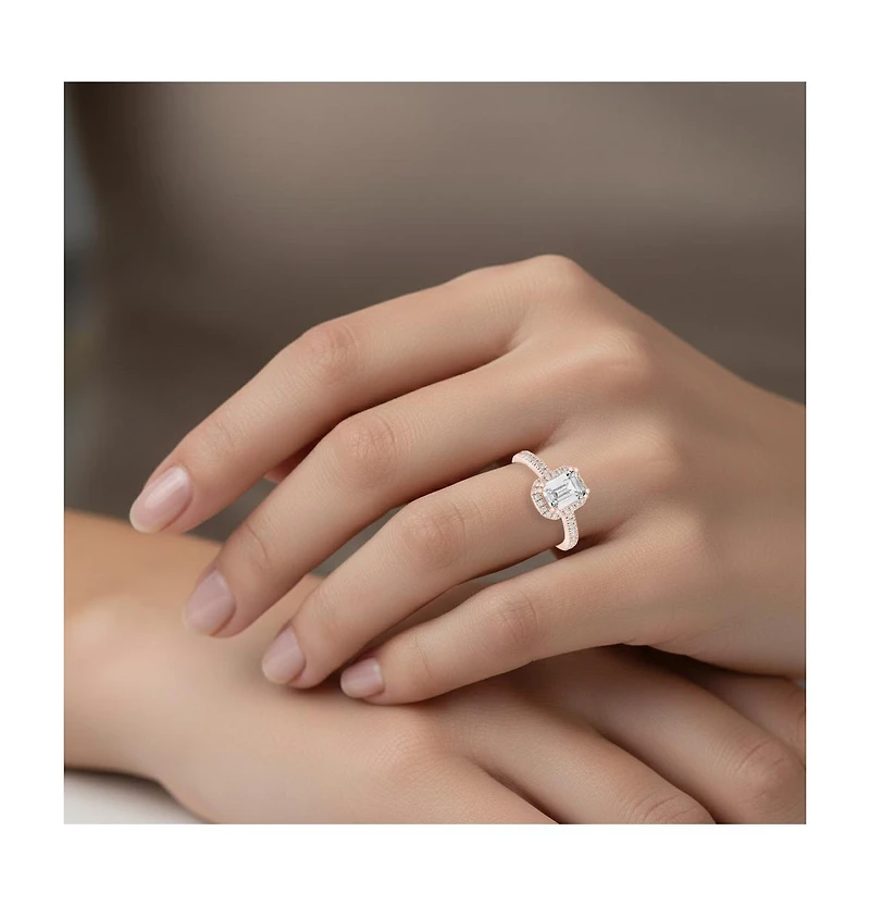 Sterling Silver Asscher-cut Cubic Zirconia Ring