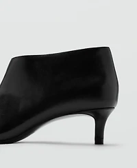 Mango Women's Kitten Heels Leather Boots