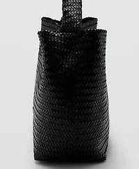Mango Women's Braided Bucket Bag