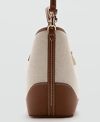Mango Women's Contrasting Canvas Bucket Bag