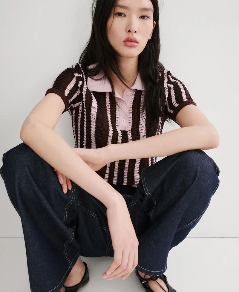Mango Women's Knitted Polo-Neck Sweater