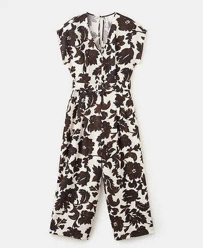 Mango Women's Floral Print Belted Jumpsuit