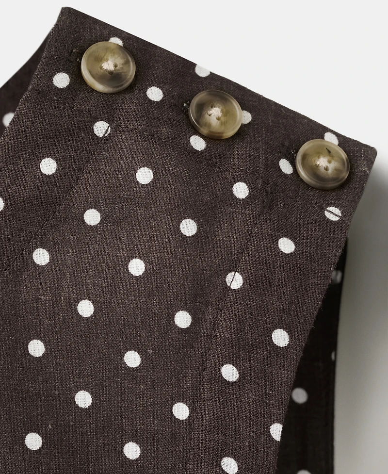 Mango Women's Polka-Dot Linen Top