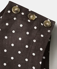 Mango Women's Polka-Dot Linen Top