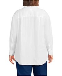 Lands' End Plus Linen Oversized Button Front Shirt