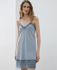 Mango Women's Lace Details Nightgown