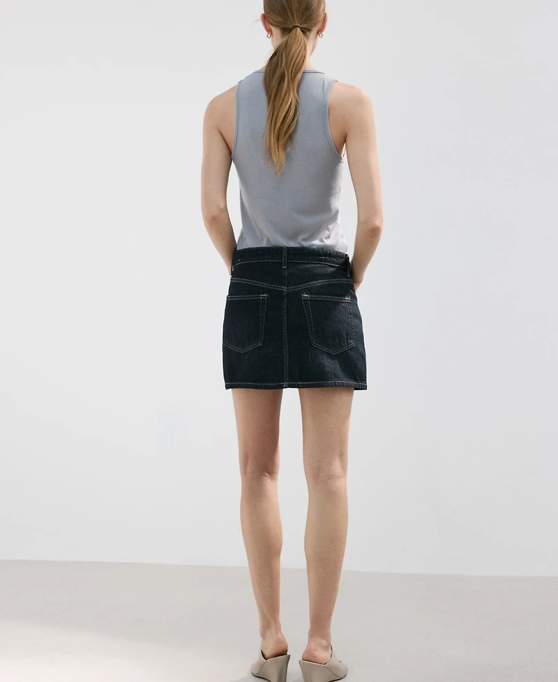 Mango Women's Low-Rise Denim Mini Skirt