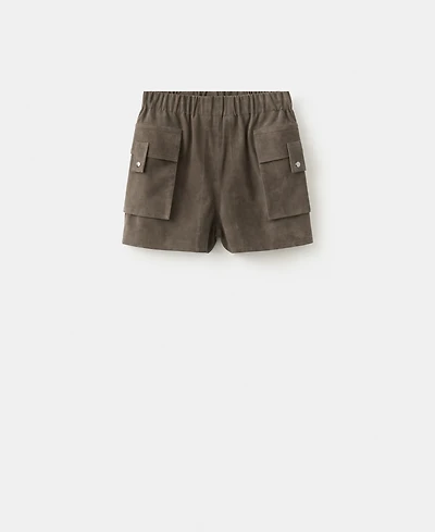 Mango Women's Pockets Suede Shorts