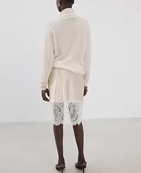 Mango Women's Lingerie-Style Lace Skirt