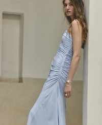 Mango Women's Asymmetrical Pleated Dress