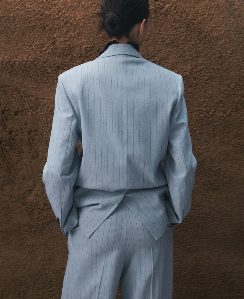 Mango Women's Pinstripe Suit Blazer