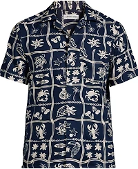Lands' End Men's Short Sleeve Hawaiian Camp Collar Shirt
