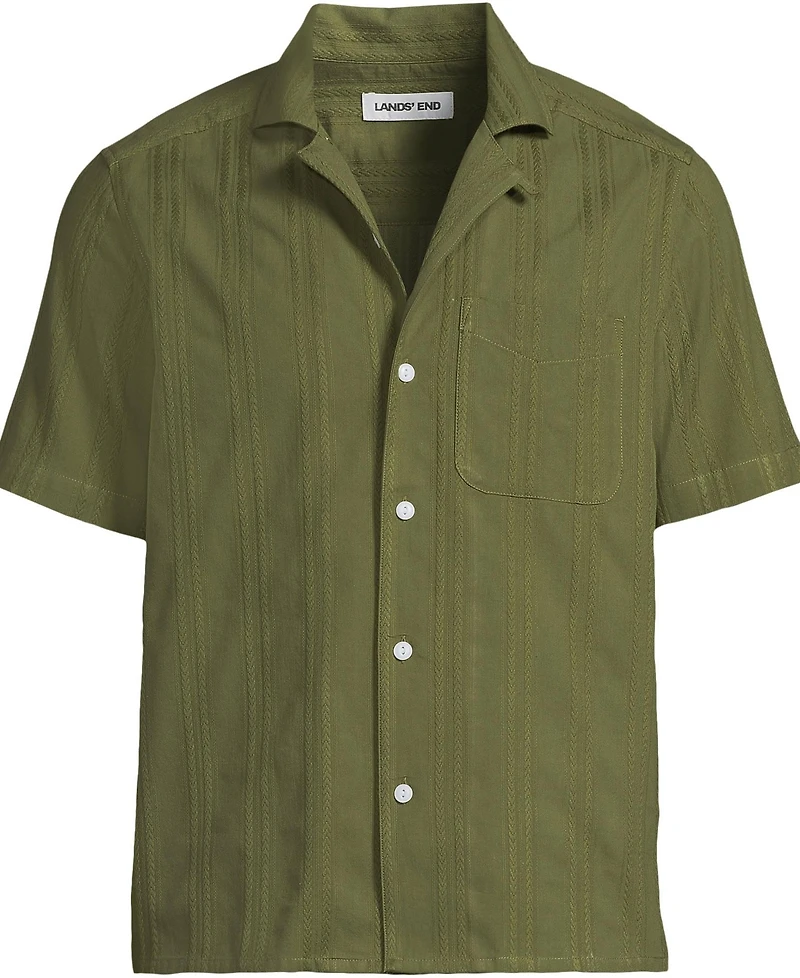 Lands' End Men's Textured Camp Collar Shirt