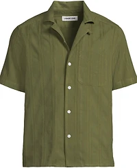 Lands' End Men's Textured Camp Collar Shirt