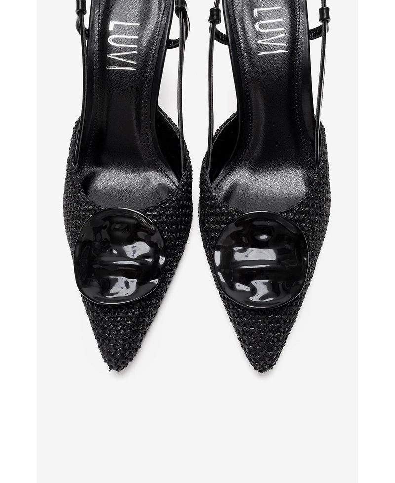 Prologue Shoes Women Levia Woven Pointed Toe Slingback Pump