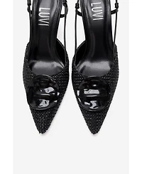 Prologue Shoes Women Levia Woven Pointed Toe Slingback Pump