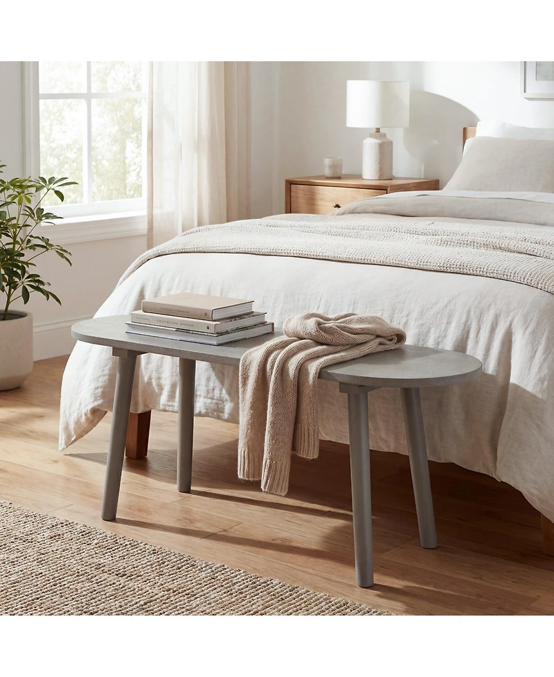 Slickblue Farmhouse Dining Bench Solid Wood with Rubber Wood Legs