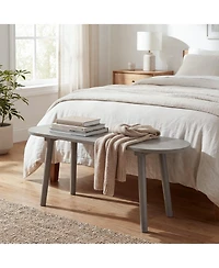 Slickblue Farmhouse Dining Bench Solid Wood with Rubber Wood Legs