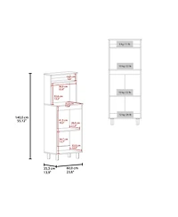 Fm Furniture Taylor Kitchen Storage Cabinet with Microwave Shelf and Doors