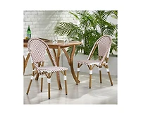 sumyeg French Style Rattan Bistro Chairs Set of 2 with Aluminum Frame