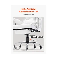 Sugift Reclining Office Chair with Retractable Footrest, 350 lbs Capacity, Pu Leather Wide Seat and Lumbar Support
