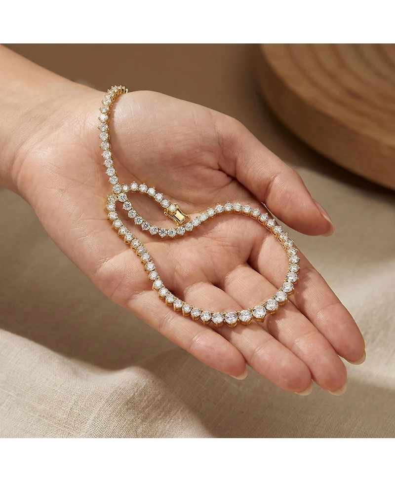 Stylish Cubic Zirconia Graduated Tennis Chain Necklace