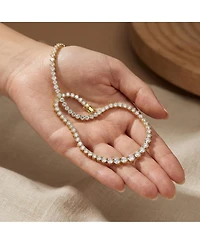 Stylish Cubic Zirconia Graduated Tennis Chain Necklace