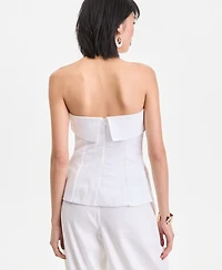 I.n.c. International Concepts Women's Strapless Linen Blend Top, Macy's Exclusive