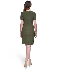 Vince Camuto Women's Textured Knit Draped Waist Bodycon Dress