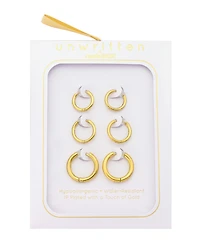 Unwritten x Moda Sport Waterproof Endless Hoop Trio Earring Set