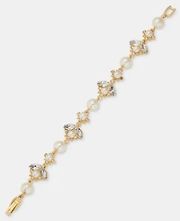 Marchesa Crystal & Imitation Pearl Flex Bracelet