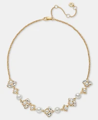 Marchesa Crystal & Imitation Pearl Statement Necklace, 16" + 3" extender